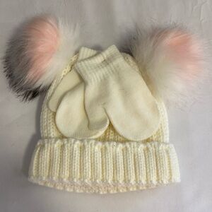 🎀 5/$20 🎀 Toddler Curls & Pearls Couture Winter Hat Beanie and Mitten Set
